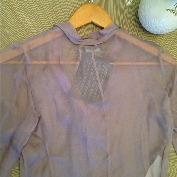 Emporio Armani violet sheer ruffle blouse - Picture 7 of 7